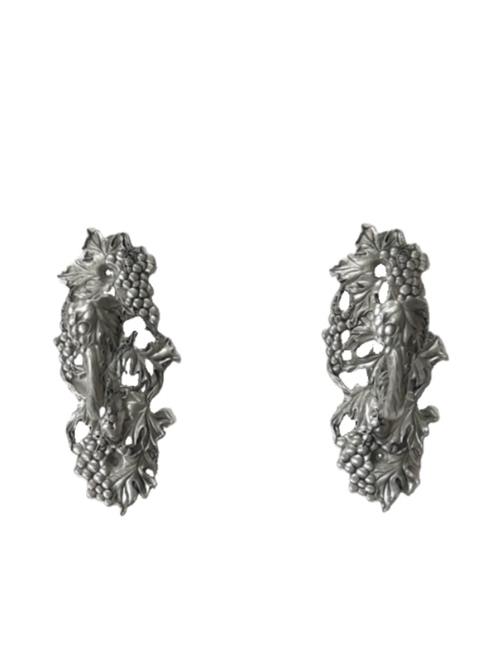 Vintage Seagull Pewter Grape Design 1997 Wall Sconce Candle Holder Pair